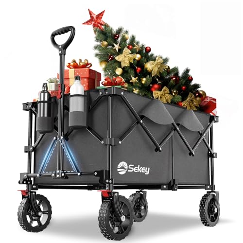 Sekey XXL Plus Bollerwagen Faltbar 200L 200KG Tragkraft, Faltbarer...