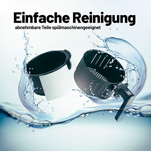 Lauben Hot Air Fryer 2500WT Heißluftfritteuse, 360° Heißluftzirkulation, Aerofryer 2,5 Liter, Leistung 1 300 W, 8 Programmen, digitales Touchdisplay, spülmaschinenfest, Fritteuse ohne Öl – Bild 7