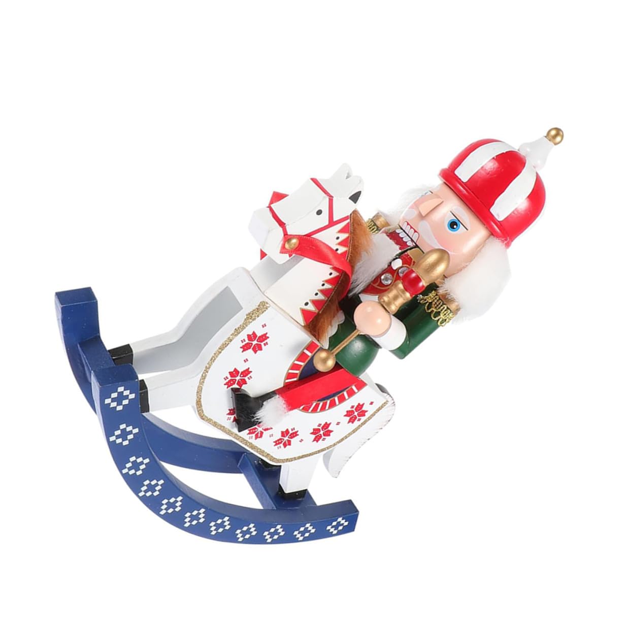 Garneck Holz Nussknacker Figur für Weihnachtsdeko Stehender Nussknacker mit Details Christbaumschmuck aus Holz für Tischdekoration