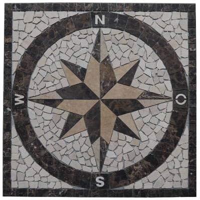 Carrelage Mosaïque Rond En Marbre Venus Mosaic, Fait Main, 100 Cm, Pour Sol Ou Mur