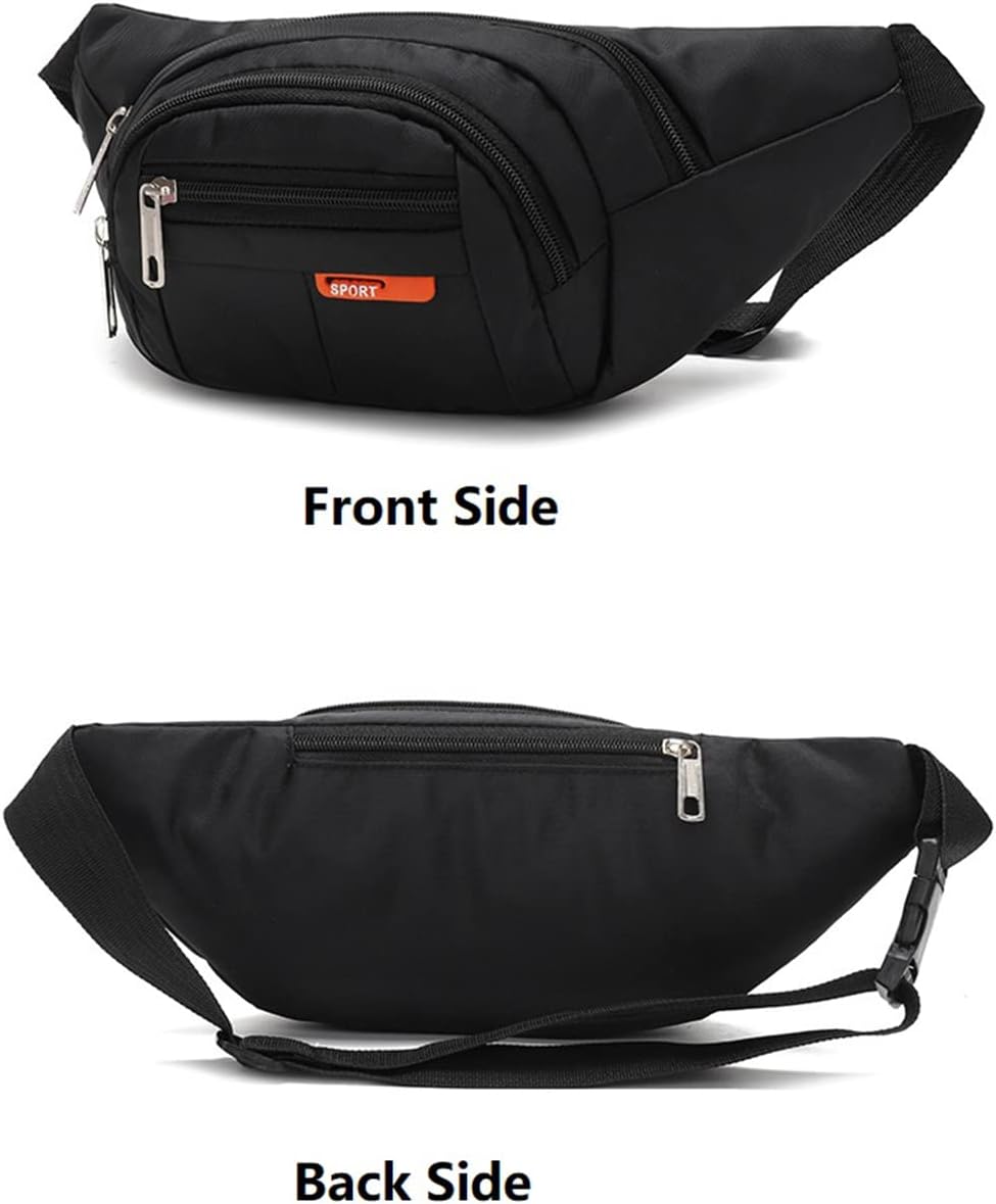 Water Resistant Bum Bag with Adjustable Buckle Strap for Men Women, BetterJonny 4-Zipper Pockets Bumbag Waist Fanny Pack for Hiking/Dog Walking/Travel & Outdoor Activities