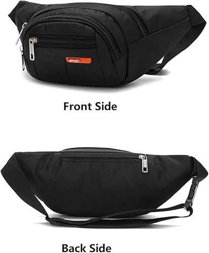 Miniatura 3 de BetterJonny - Riñonera resistente al agua con correa de hebilla ajustable para hombres y mujeres, 4 bolsillos con cremallera, riñonera para