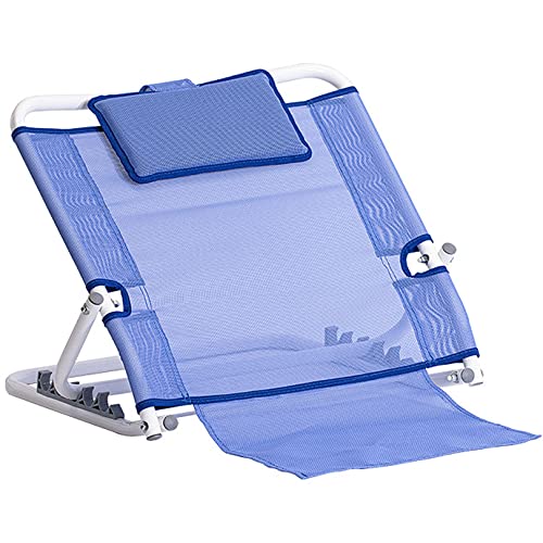 Breathable Bed Back Rest Wedge Support, Back Support for Bed Sitting Up, Bed Rests to Sit Up, 5-Gears Adjustable Bed Wedge Support, Includes Head Pillow, Blue, Load-Bearing 298LB