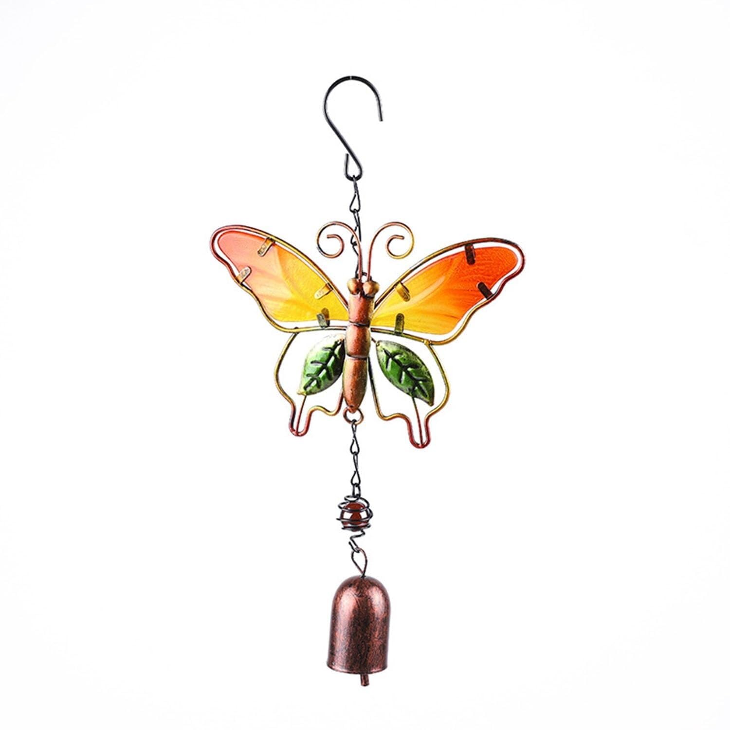 Wind Chime Butterfly Colorful WindChimes Creative Painted Metal Decoration Wind Chimes For Outdoor Home Decor Windchime(Gelb,Bell)