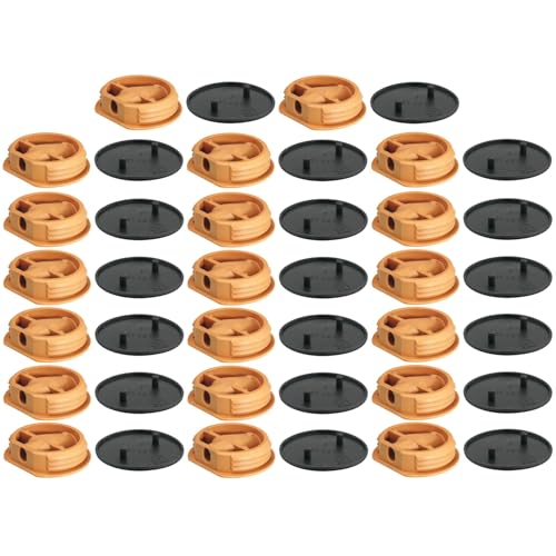 cyclingcolors 20x Ferrure d'assemblage beige avec cache en plastique idéal caravane bateaux vans camping-cars camions aménagés Connecteur Fixation Meuble Cuisine, capuchon rond gris foncé RAL 8019