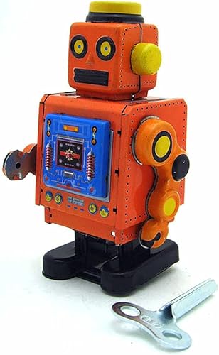 Miniatura 2 de Charmgle MS519 Retro Tin Toy Robot Wind-Up Toy Fotografía Decoración Novedad Regalo Colección Adulto (Naranja)