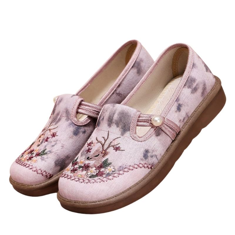 Women's Spring Folk-Style Cloth Shoes – All-Match, Comfortable & Stylish Footwear| 37 | Pink-image-45