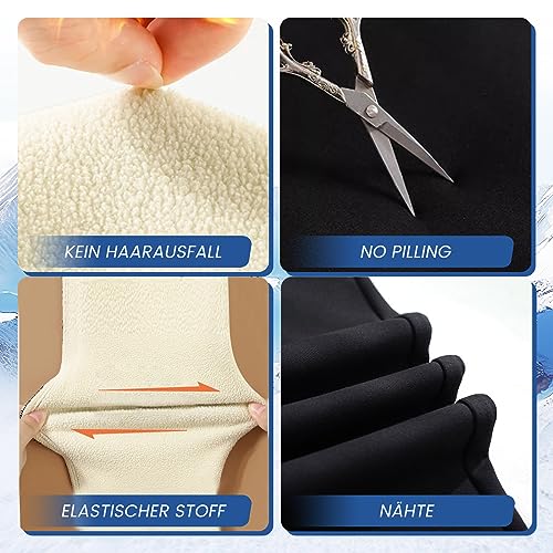 HIPOWER Thermo Leggings Gefüttert Damen Winter Verdickte Thermoleggins Warm Plüsch Fleece Leggins High Waist Blickdicht Thermostrumpfhose für Outdoor Freizeit(Schwarz,S