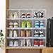 LifestyleEssential Shoe Storage Box Containers with Door, Clear Protective Acrylic Sneaker Bins for Under Bed, Closet, or Entryway Use, 3 Stackable Organizer Boxes