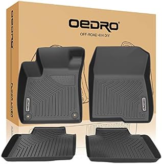 oEdRo Floor Mats Compatible for 2018-2020 Honda Accord, Unique Black TPE All-Weather Guard