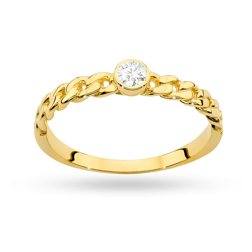 MARKO Anello d'oro dorato bianco con diamanti 0,01 CT