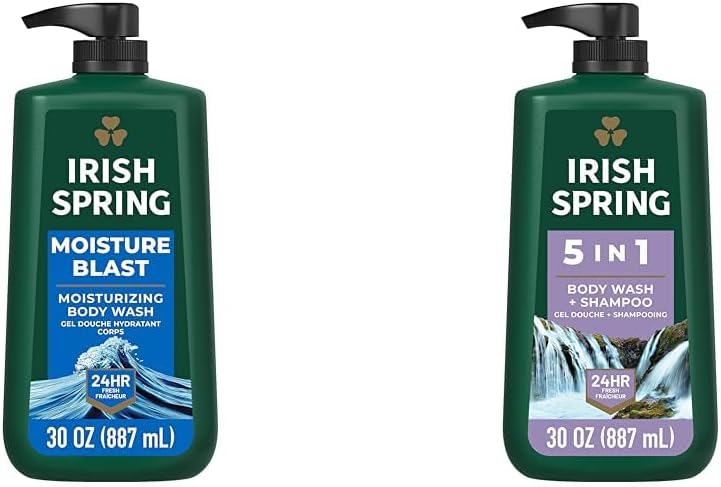 Sabonete líquido corporal Irish Spring Moisture Blast com pump, 887 mL