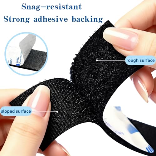 Double Sided Velcro Tape Self Adhesive 10 Pairs, 5cm×10cm Sticky Velcro Strips Heavy Duty Hook and Loop Tape Sticky Back Pads for Home Office Organizing Remote Control Carpet Sofa Cover - Image 2