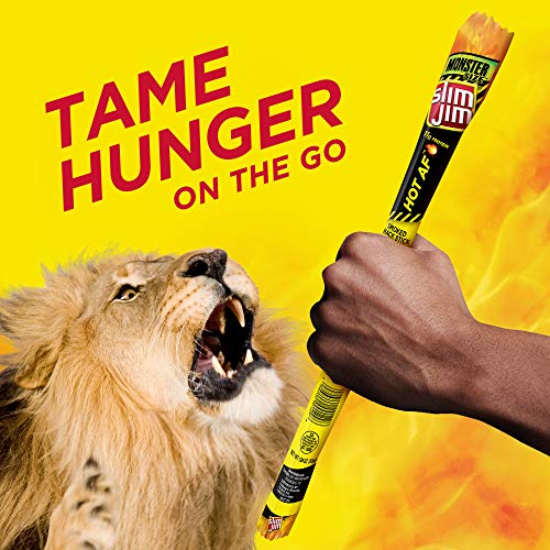 Slim Jim Monster Smoked Meat Snack Stick, Hot AF Flavor, Packed with Protein, 1.94-oz. Stick 18-Count