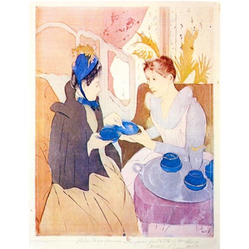 Impression sur toile décorative Cassatt Thé dans l'après-midi grand format enroulé durable