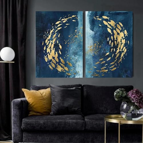 Affiches et impressions de poissons de mer abstraits dsdsgog pour décoration salon 60x90cm