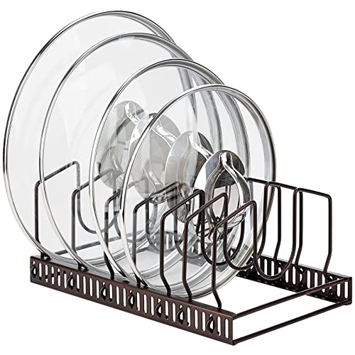 Toplife Estante de Almacenamiento de Tapas de Ollas Ajustable,Organizador de Sartenes y...