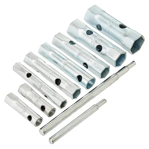 Silverline 571532 Metrische Rohrsteckschlüssel, 8-tlg. Satz 8–22 mm