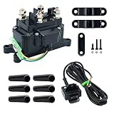 12V Winch Solenoid Relay Contactor, Warn Winch Rocker Thumb Switch Kit with 6 Protecting Caps for AT