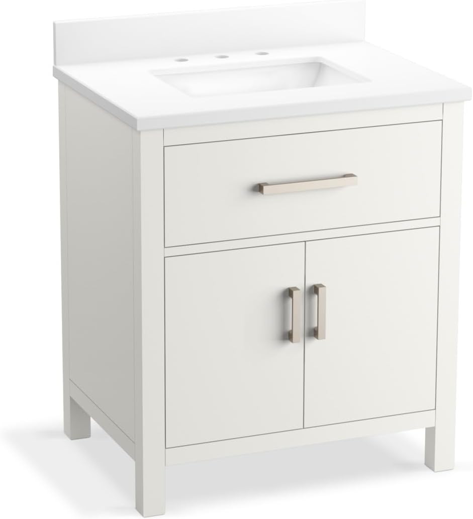 KOHLER Kresla 30 Inch Bathroom Vanity Cabinet with White Single Sink ...