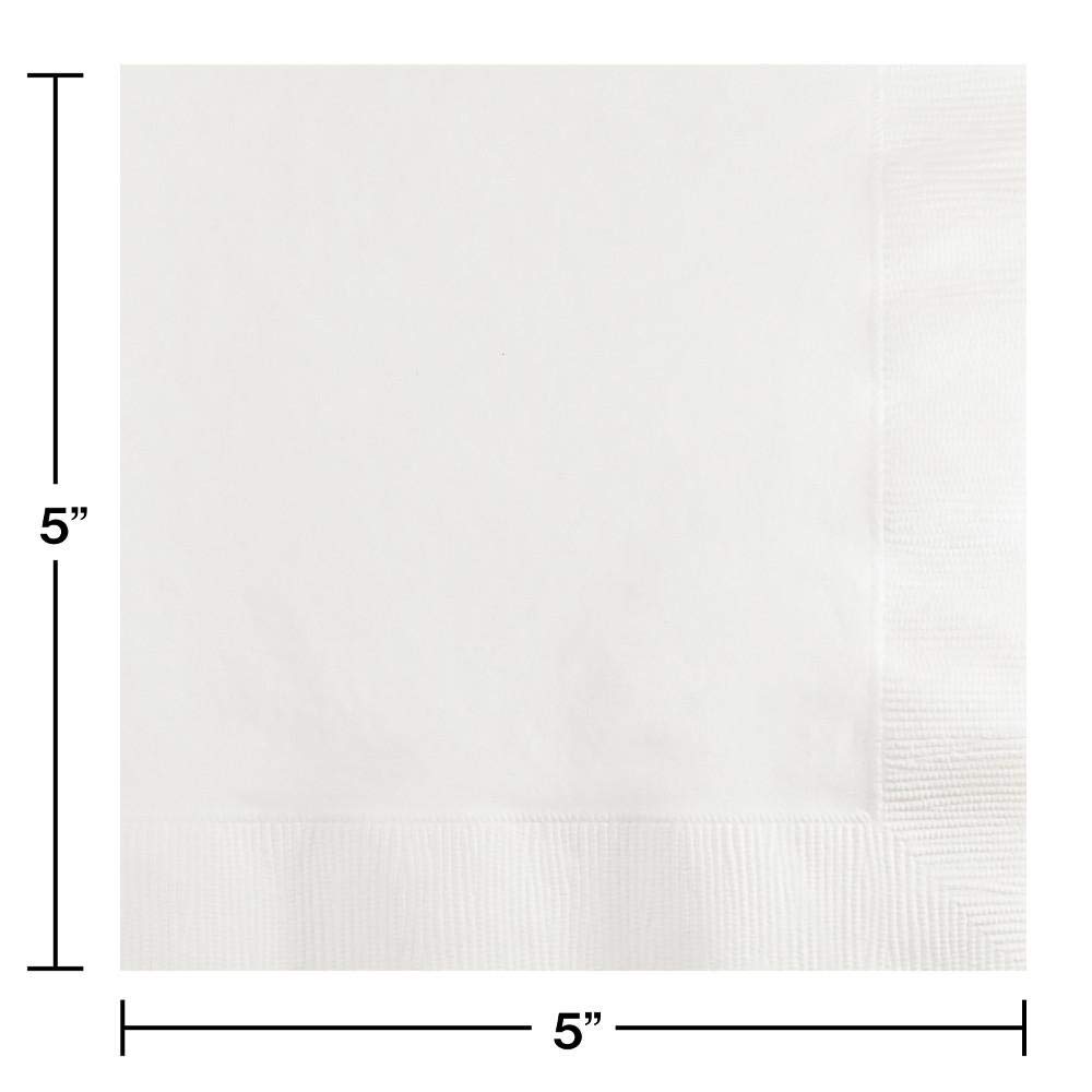 White Beverage Napkins - 3 Ply, 50 Count