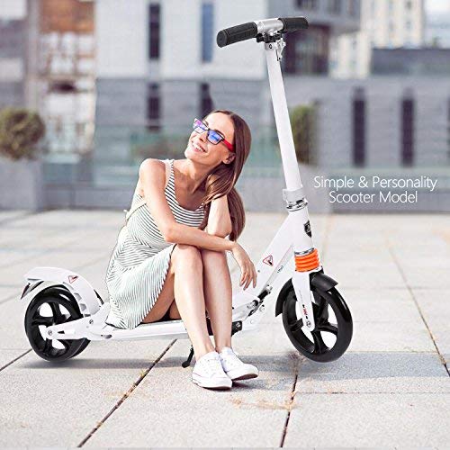kids/Adult Scooter with 3 Seconds Easy-Folding System, 220lb Folding Adjustable Scooter with Disc