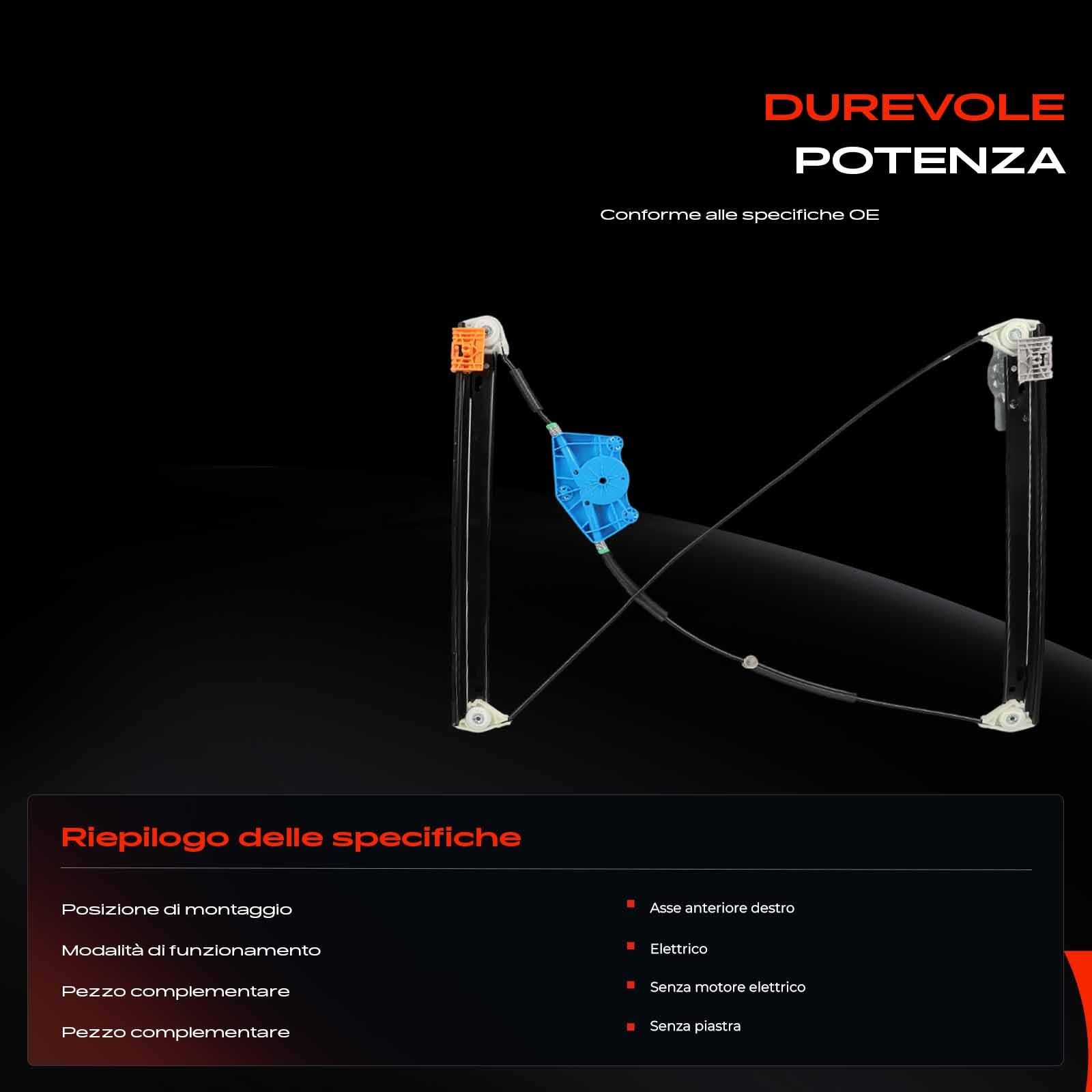 Frankberg Alzacristallo elettrico 4/5 porte anteriore destro 8E0837462B