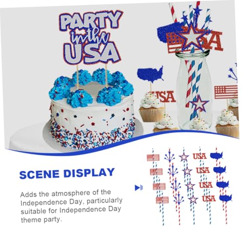 Pitillos de papel patrióticos para fiestas 20 pcs miniatura 6