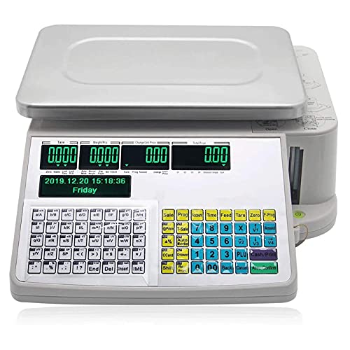 Báscula comercial con pantalla dual y etiqueta 6kg miniatura 1