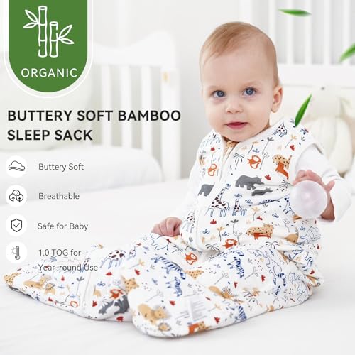 Image of Yoofoss Baby Sleep Sack 6-12 Months Rayon Made from Bamboo 1.0 Tog