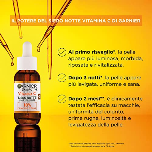 Garnier Siero Notte Vitamina C Uniformante, per