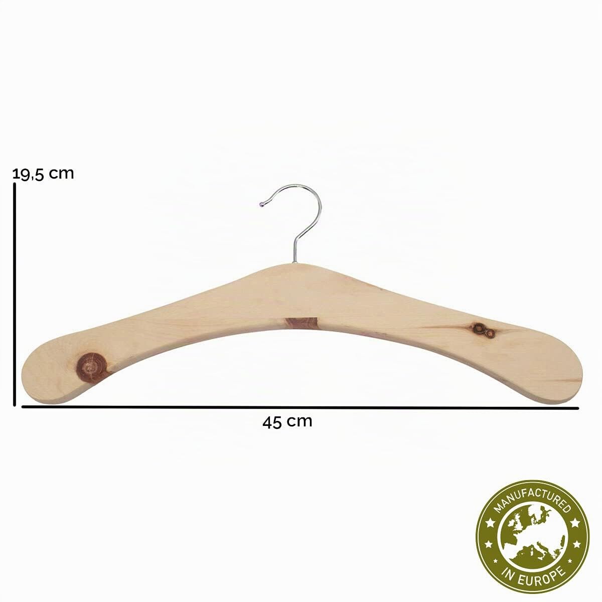 10er Set Kleiderbügel- Holzbügel aus massivem Zirbenholz - mit 360° drehbarem Haken - echte Handarbeit - Kleiderbügel aus Holz - Klamottenbügel rutschfest - Zirbenkleiderbügel