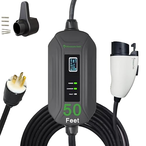Level 2 EV Charger 16A 30ft 50ft cavo di ricarica portatile EVSE per veicolo elettrico compatibile con Bolt Volt Leaf BMW i3 Fiat 500e Clarity NIRO Prius 50 piedi 6-20P