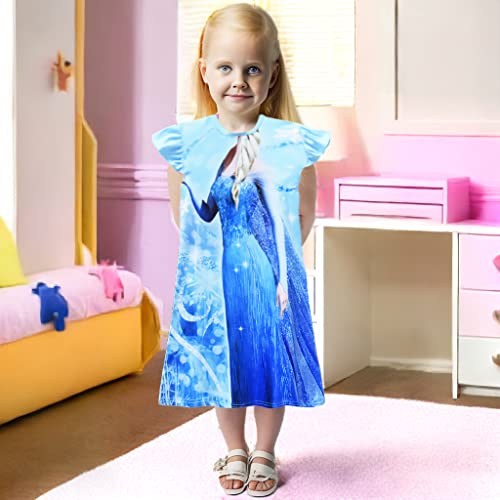 Little Girls Princess Pajamas Nightwear Girls Cartoon Printed Nightgown Nightdress2