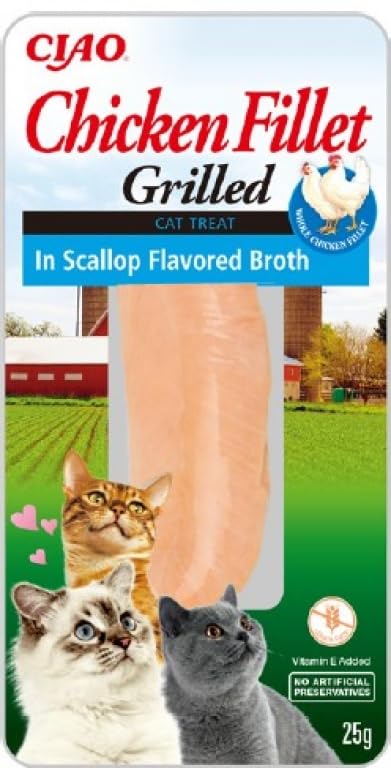 Churu Gato Filete De Pollo En Caldo Alimento Húmedo para Gatos 12 x 1 x 25 Gr (Vieira)