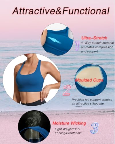 Image of RUNNING GIRL Sports Bras for Women, Molded Cup High Impact Sports Bra Workout Bras for Women High Support Racerback