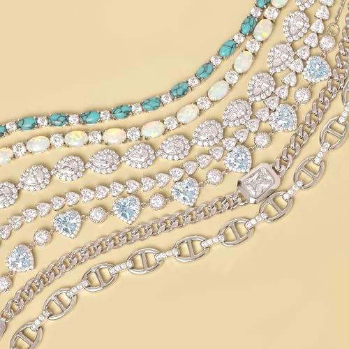 FANCIME 'Thetis' Sterling Silver Theta-Shaped Link Chain Bracelet Fine Jewelry Gifts for Women Men 7"4