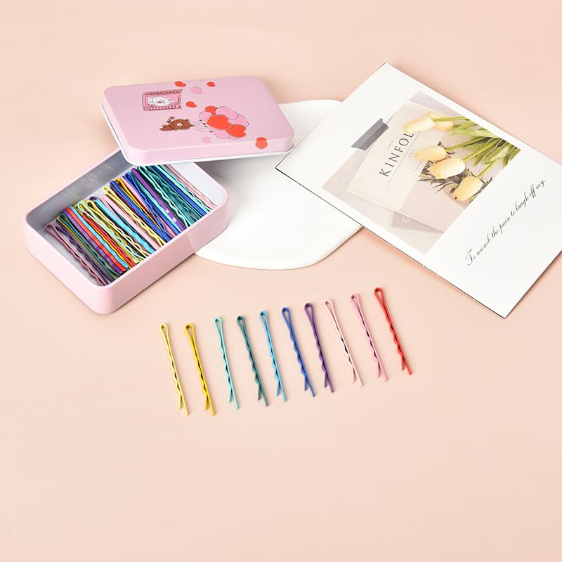 Miniatura 2 de 50 horquillas Bobby para mujer, cabello grueso y fino con pasador de dibujos animados, caja de almacenamiento, horquillas para el cabello para