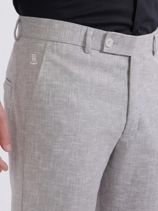 Image of TAHVO Men's Slim Fit Linen Tailored Trousers