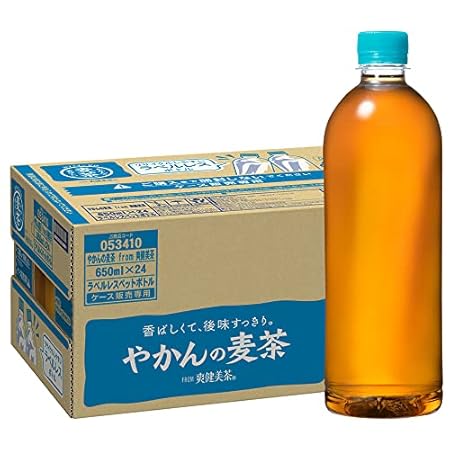 コカ・コーラ やかんの麦茶 from 爽健美茶 ラベルレス 650mlPET×24本 1,624円（67.7円/本）！プライム会員送料無料！