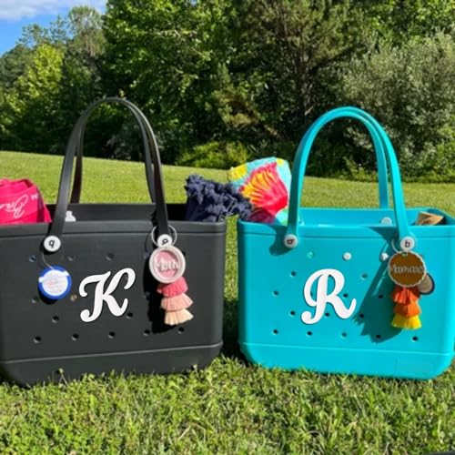 Letter Charms for Bogg Bag, Alphabet Initial Large Size Lettering Inserted Decor Charm Compatible with Bogg Bag Rubber Beach Tote Bag Accessories2