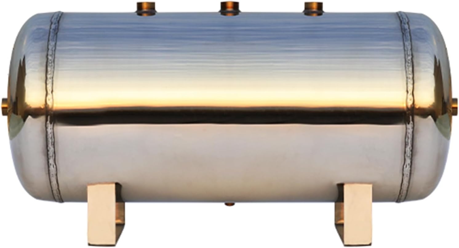 0.5L 1L 2L 5L 10L 20L 30L 40L 50L Portable Air Tank Stainless Steel/High Pressure Air Reservoir Tank Kit, Horizontal Air Storage Tank Bladder Containers for Air Pump/Compressor (Size : 10.5Gal/40L(