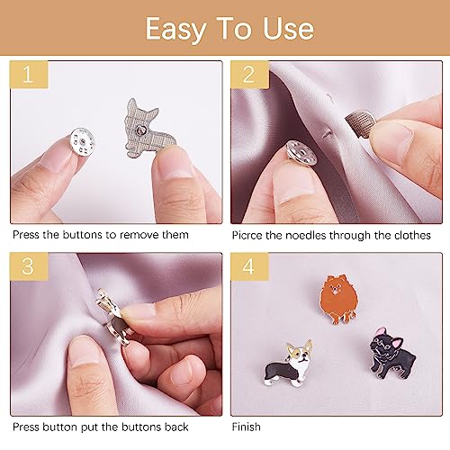 Image of Ornaland 9 Pieces Dog Brooch Pins Cute Animal Brooch Cartoon Siberian Dog Lapel Pins with Brass Butterfly Clutches Alloy Enamel Brooches Badges Jewelry for Backpacks Clothes Jackets Hats