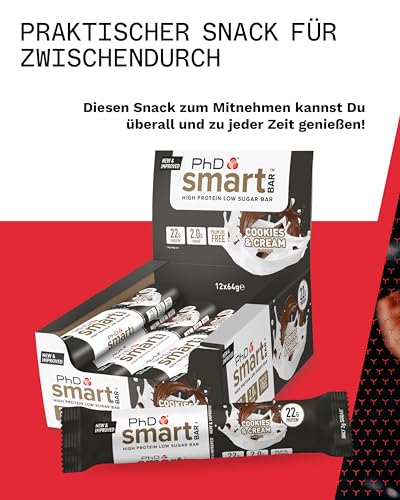 PhD Smart Protein Bar, 12 x 64g, Cookies and Cream – Ansicht 5