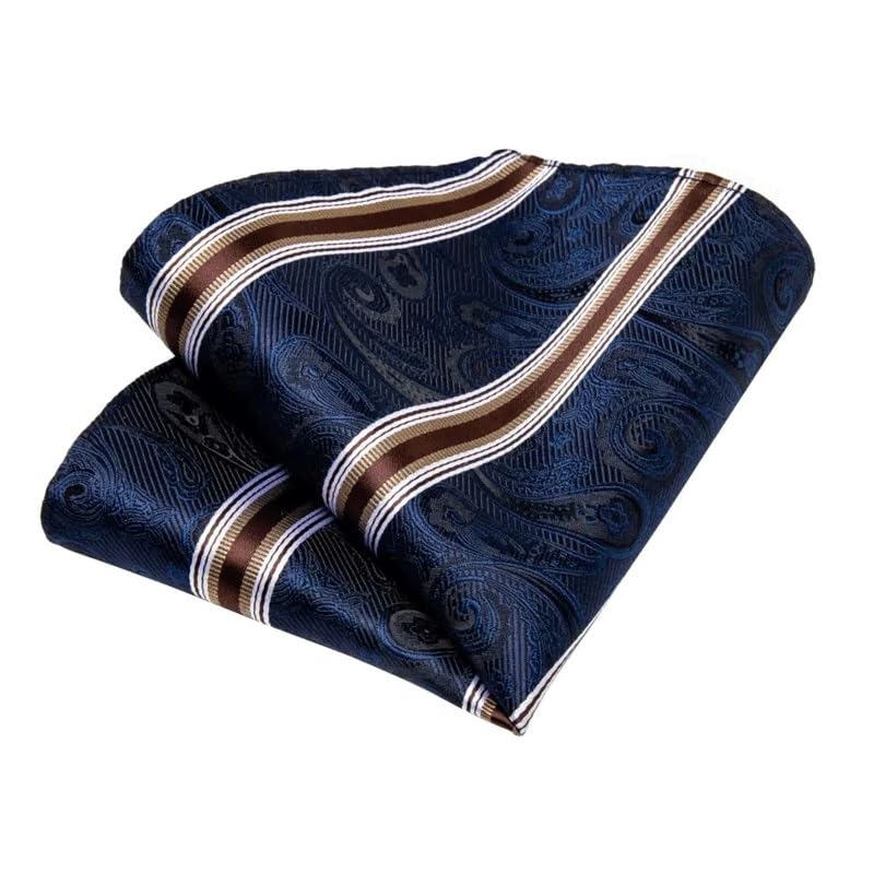 Corbata de negocios a rayas para hombres con set de accesorios miniatura 5