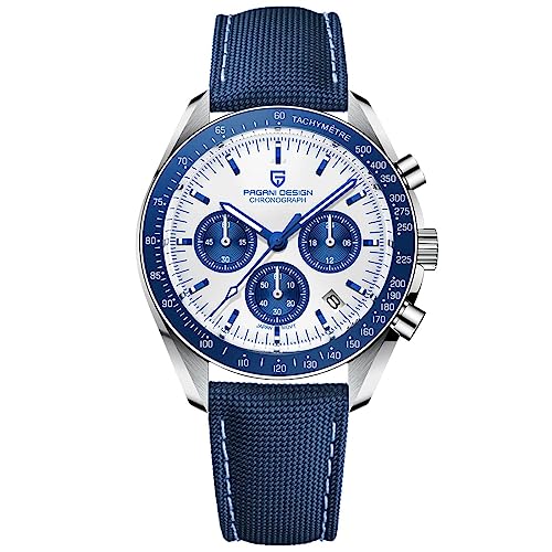 Pagani Design 1701 Herrenuhr Herren Quarzuhr, Japanisches VK63 Uhrwerk, 100 Meter wasserdicht, Saphirglas Chronograph, Luxus-Sportuhr aus Edelstahl.