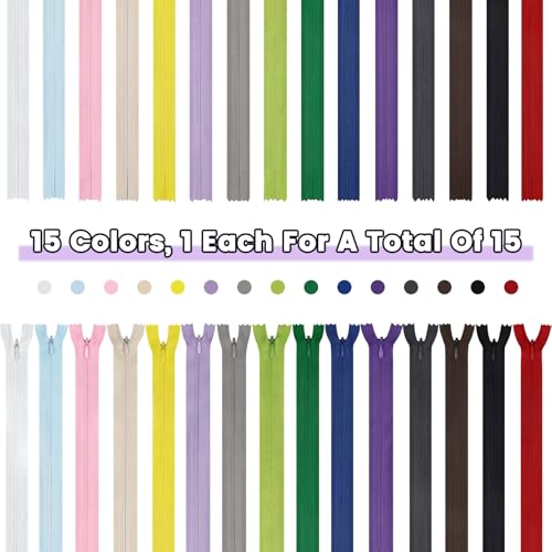 Image of 12 Inch Zippers, DOITEM 24 pcs 30cm /12 Inch Zippers for Sewing Multicolor Nylon Coil Zipper for Sewing and Crafts 24 Colors
