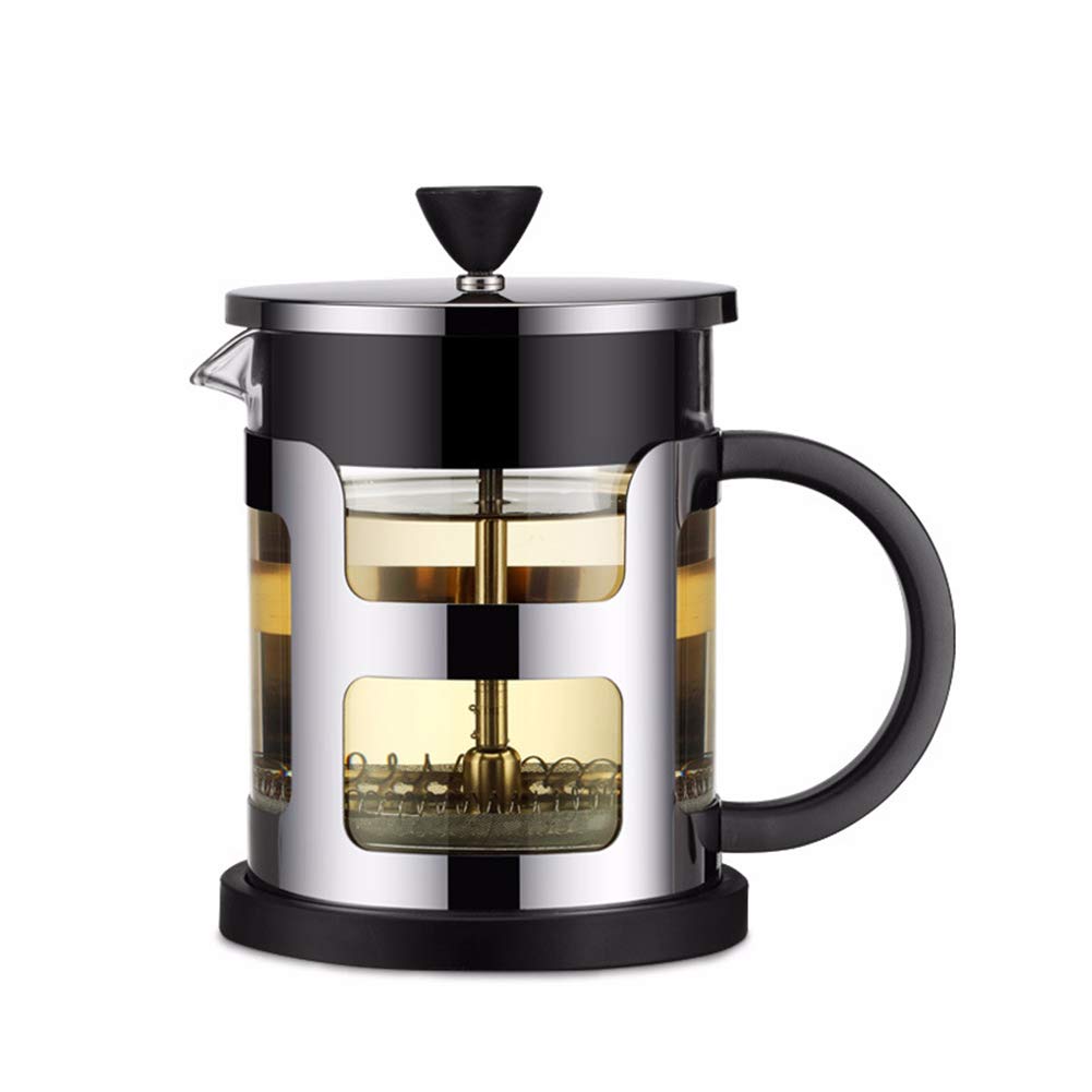 LIDS Cafetera Portátil Prensa Francesa Cafetera, Olla De Prensa De Café De Vidrio De Borosilicato, Hervidor De Café Espesado Resistente Al Calor para Té Pote De La Cafetera del Filtro (600ml)