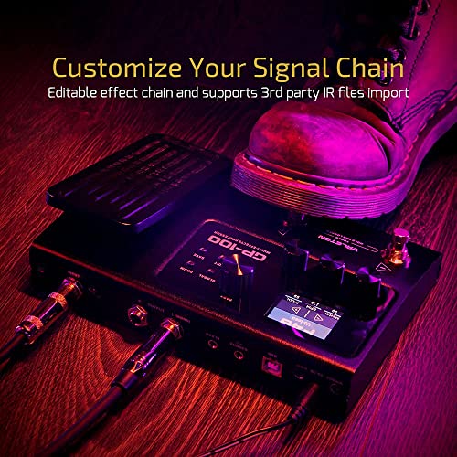 Image of Valeton Multi-Effects with Expression Pedal Guitar Bass Amp Modeling IR Cabinets Simulation Multi Language Stereo OTG USB Audio Interface GP-100