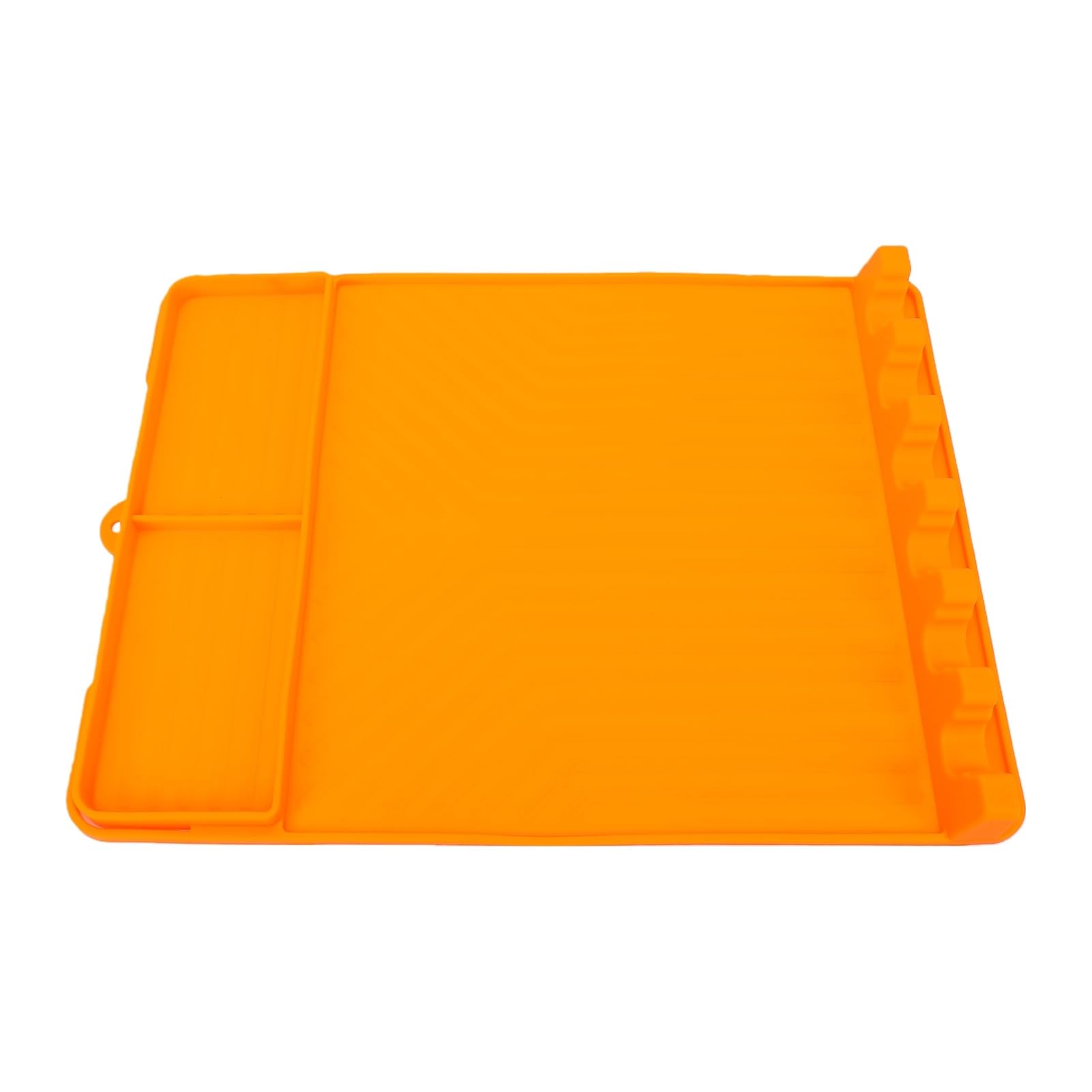 Tappetino Porta Spatola in Silicone, Resistente al Calore, Organizer per Barbecue, 40 X 30 Cm, Arancione